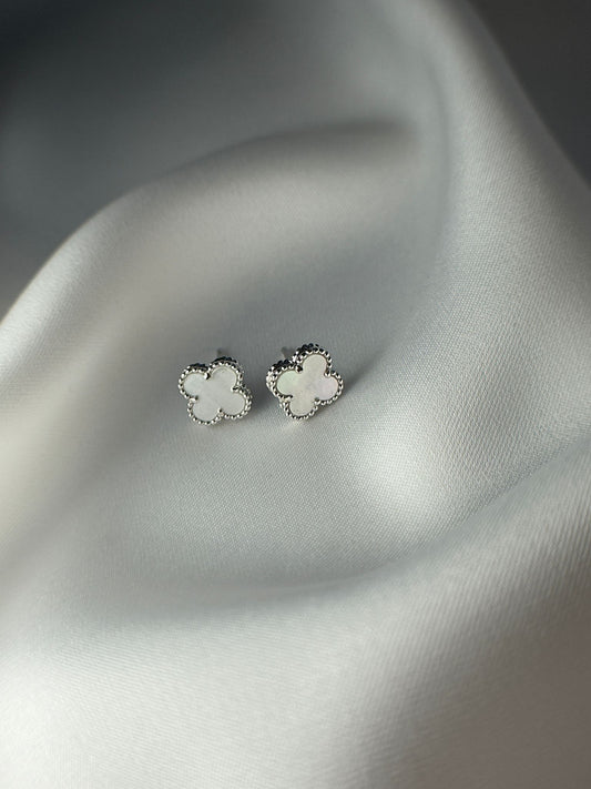 זוג עגילי תלתן - ציפוי כסף 925